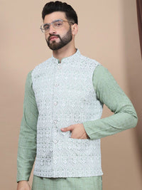 Kurta Kapas Tulen Anouk Bunga Bersulam Lurus dengan Churidar