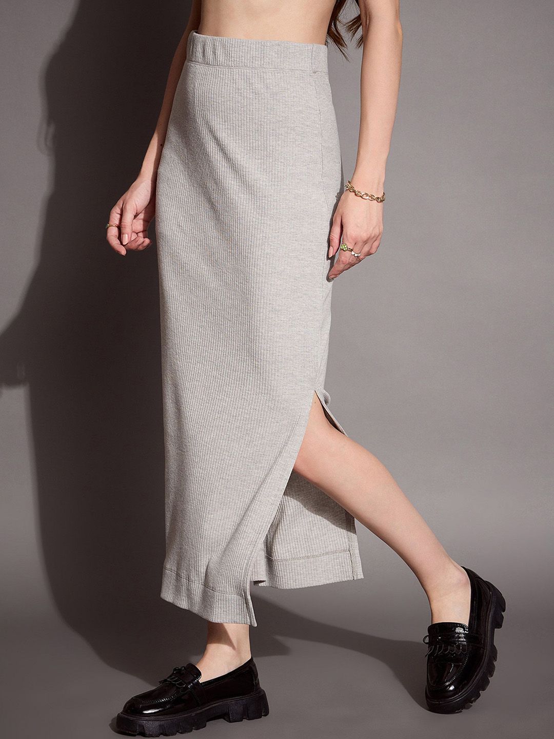 SASSAFRAS BASICS Ribbed Pencil Skirt