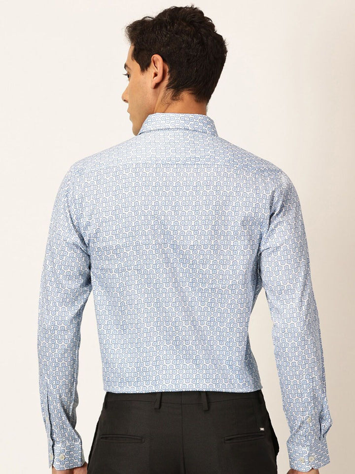 Thomas Scott Premium Smart Fit Floral Printed Cutaway Collar Cotton Formal Shirt