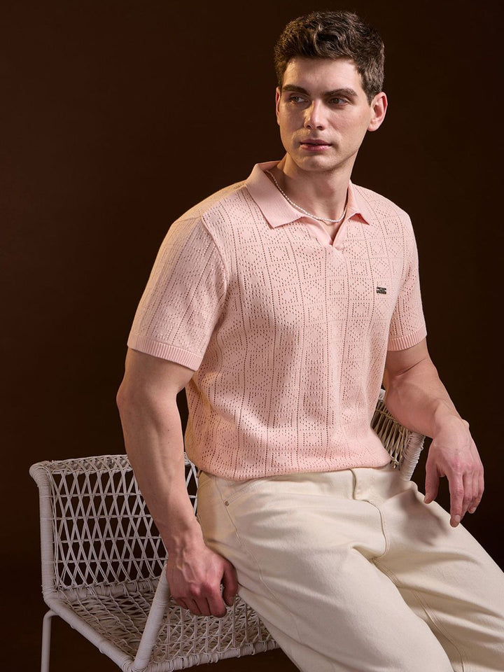 THE BEAR HOUSE Men Polo Collar Slim Fit T-shirt