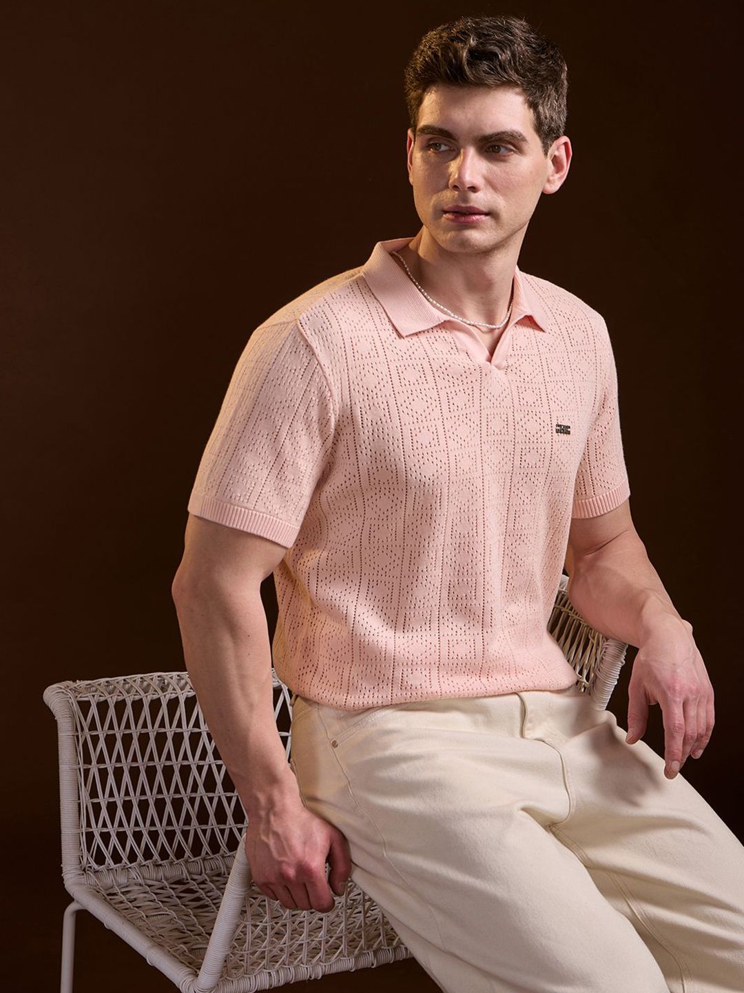 THE BEAR HOUSE Men Polo Collar Slim Fit T-shirt