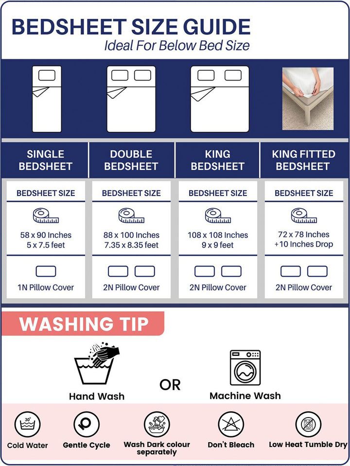 URBAN SPACE King Fitted Bedsheet Set