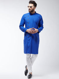 SOJANYA Lelaki Biru Solid Kurta Lurus