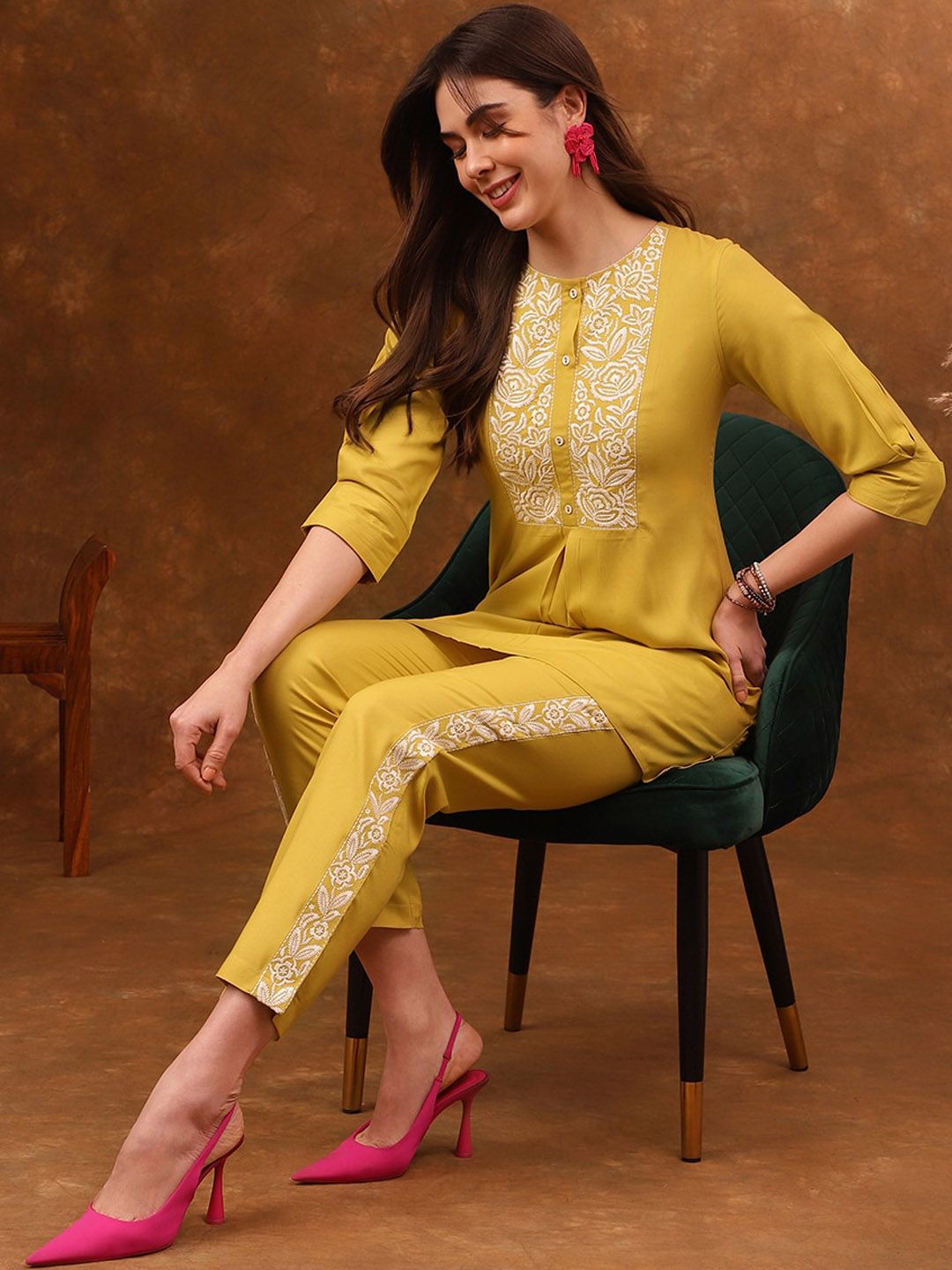 Anouk kuning Tunic & Trousers Co-Ords
