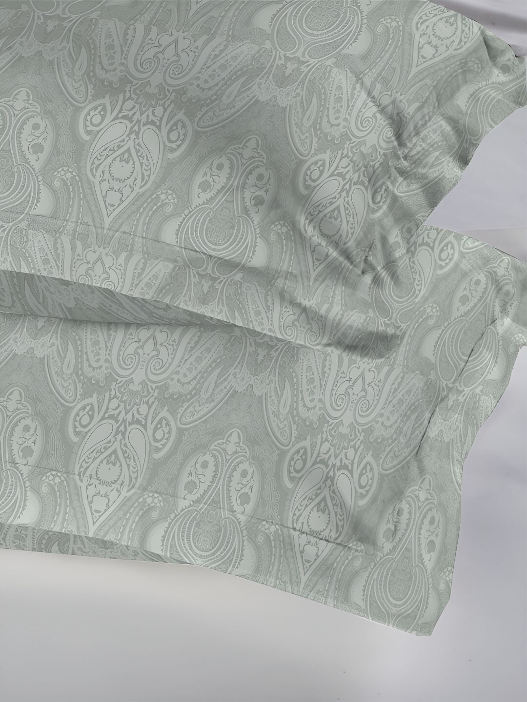 MYTRIDENT Green & Brown 2 Pieces Floral Pure Cotton Rectangle Pillow Covers