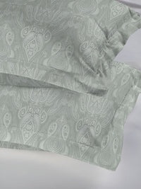 MYTRIDENT Green & Brown 2 Pieces Floral Pure Cotton Rectangle Pillow Covers