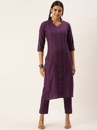 KALINI Geometric Printed Regular Kurta with Trousers