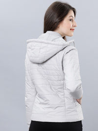 Tokyo Talkies Women Grey Solid Padded Jacket