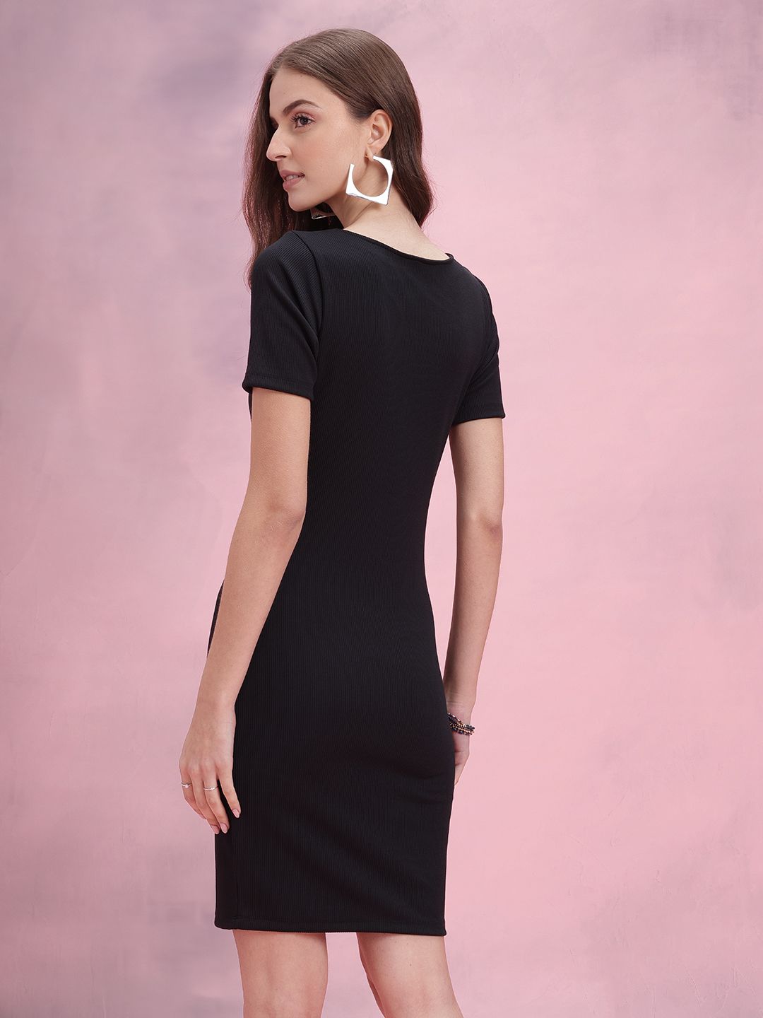 DressBerry Textured Ribbed Bodycon Dress