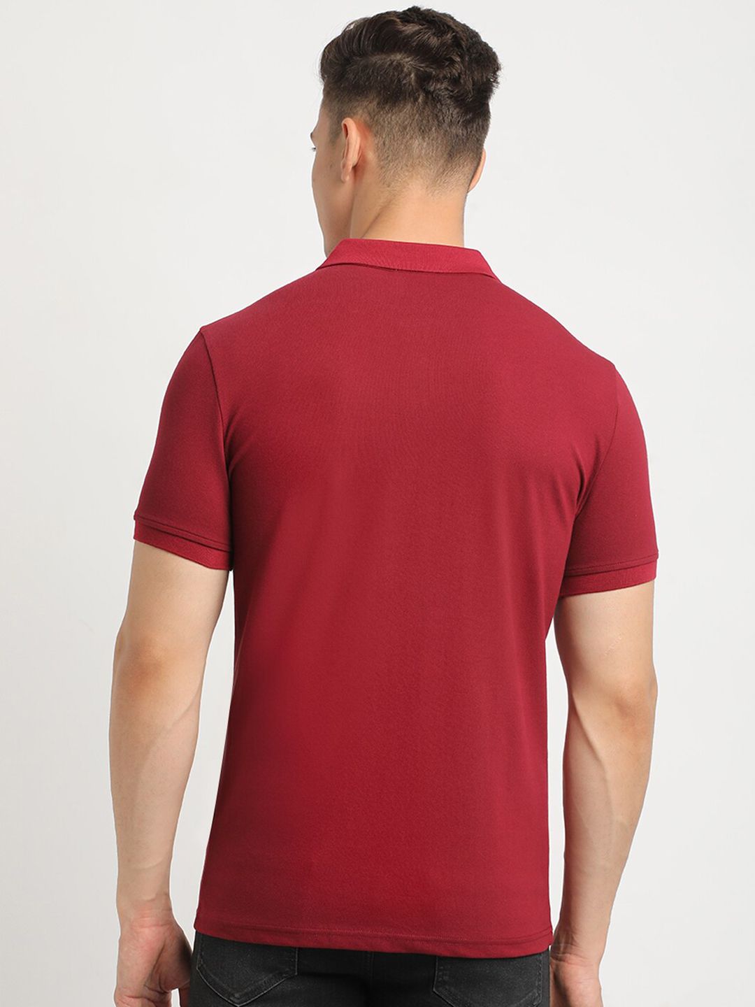 THE BEAR HOUSE Polo Collar Short Sleeves Slim Fit T-shirt