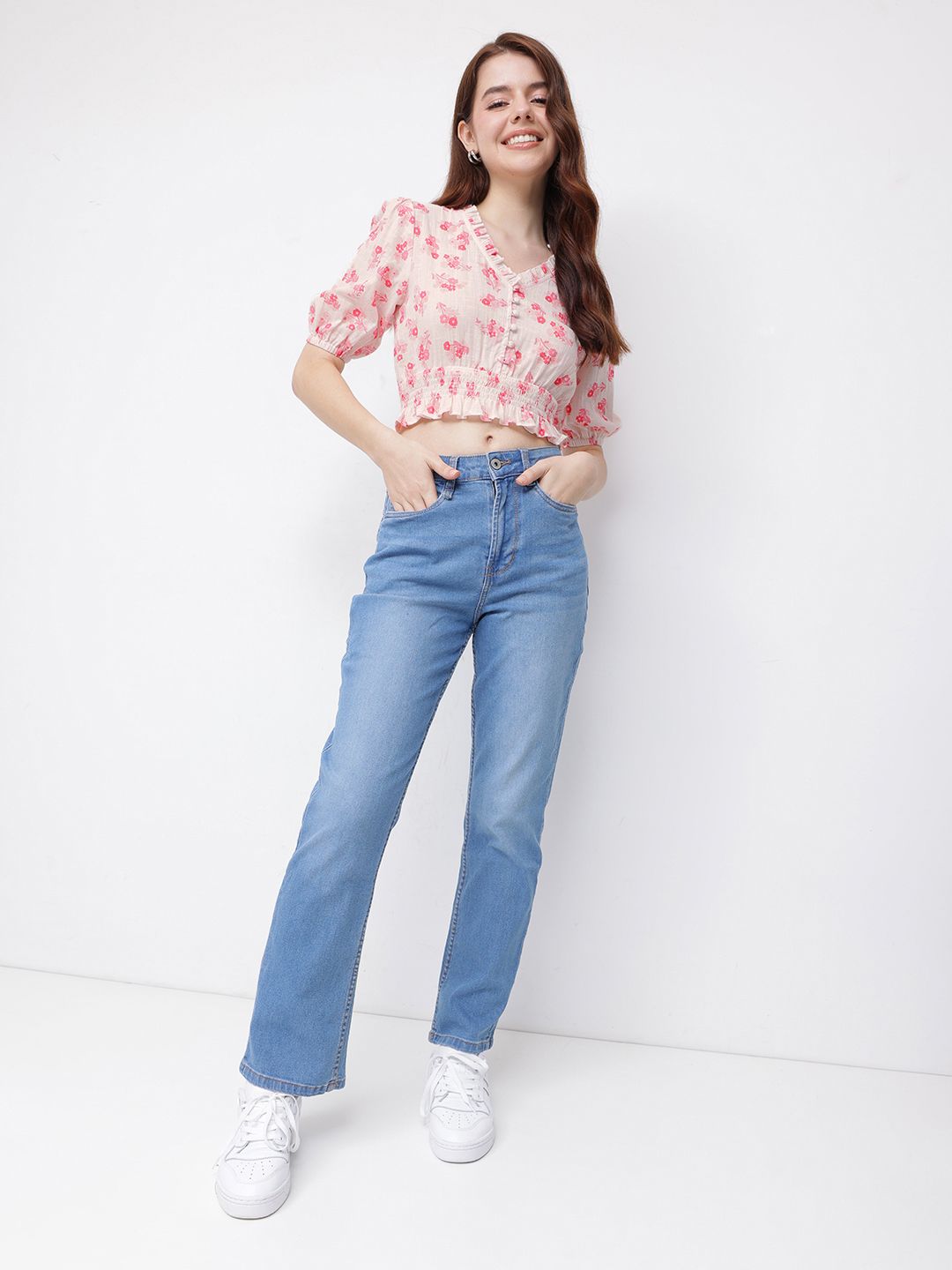 DressBerry Cottagecore Dream Smocked Blouson Top