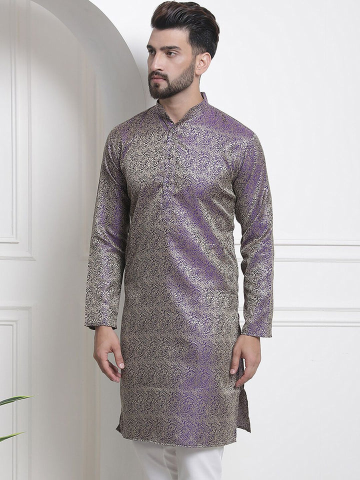 SOJANYA Ethnic Motifs Woven Design Jacquard Regular Kurta