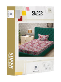 Moda Rapido X KLOTTHE Motif Etnik Merah & Merah Jambu 300 TC Cadar Bujang dengan 1 Sarung Bantal