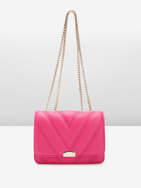 Lino Perros Textured Structured Sling Bag with Quilted Detail