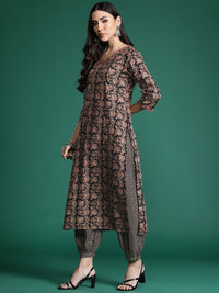 Indo Era Floral Printed Pure Cotton Kurta with Salwar & With Dupatta