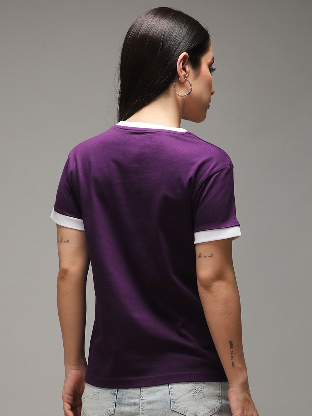 DILLINGER Women Short Sleeve Regular Fit Crew Neck Varsity Embroidery Tshirt