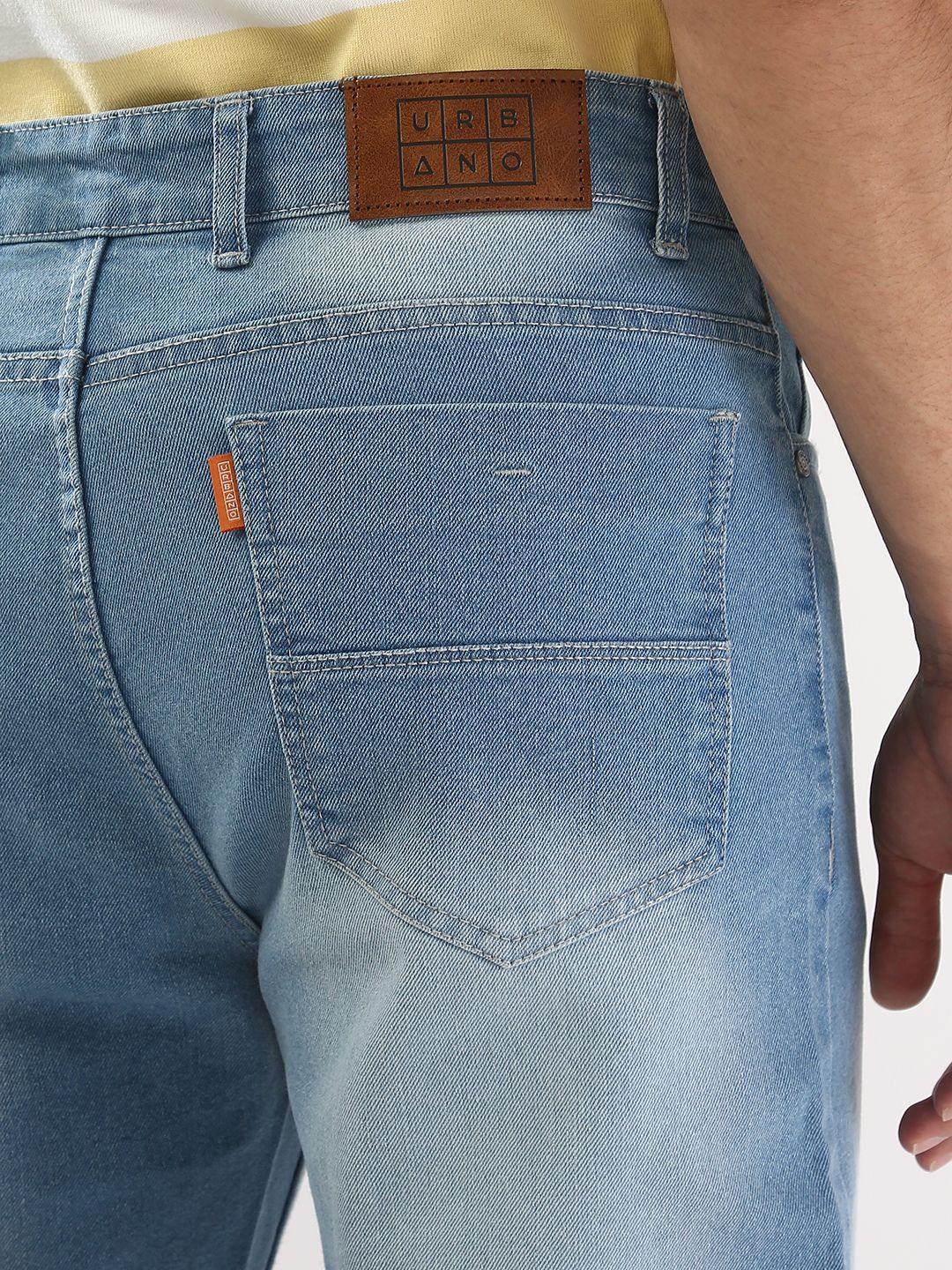 Urbano Fashion Men Straight Fit Mid-Rise Light Fade Stretchable Jeans