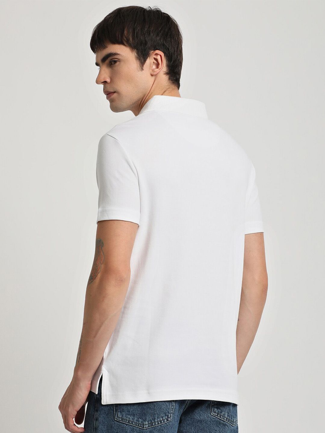 THE BEAR HOUSE Polo Collar Slim Fit Pure Cotton T-shirt