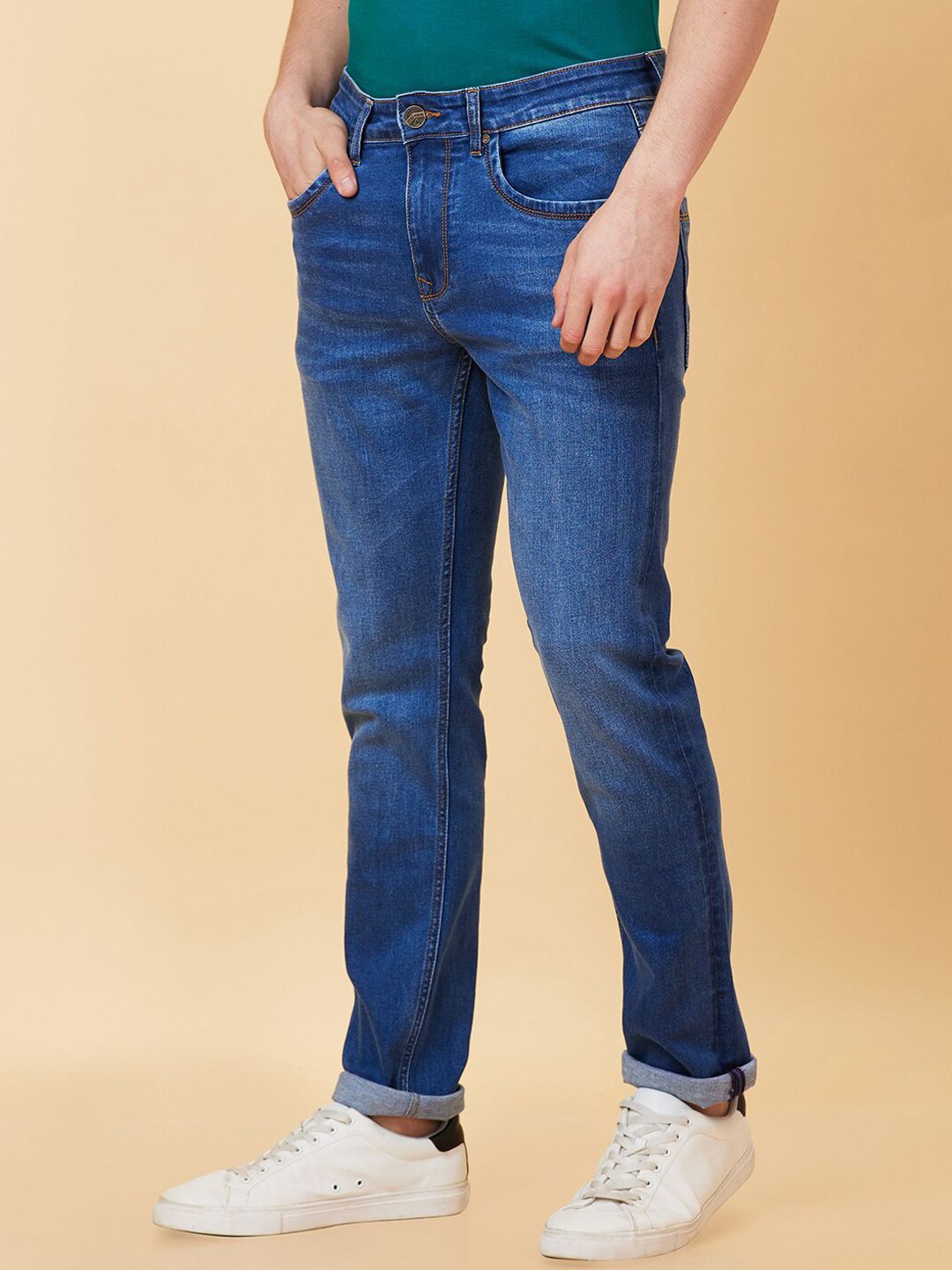 Being Human Men Slim Fit Mid Rise Clean Look Light Fade Jeans
