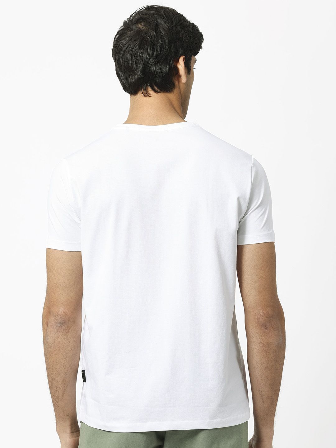 RARE RABBIT Men Enders Typography Printed Cotton Slim Fit T-Shirt