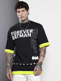 The Indian Garage Co Batman Printed Oversized Pure Cotton T-shirt