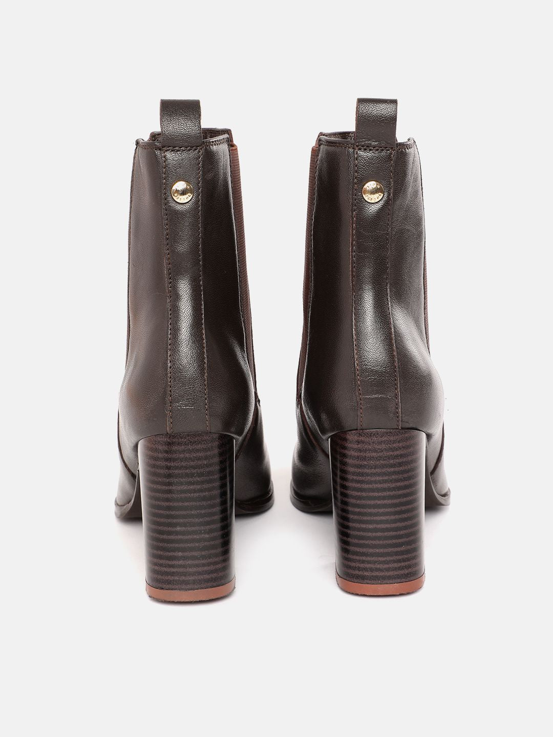 Lino Perros Women Point Toe Chelsea Boots with Block Heels