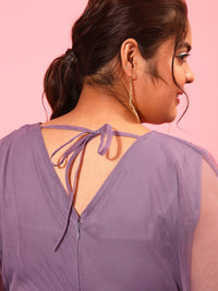 CURVY STREET Plus Size Embellished Extended Sleeves Peplum Top