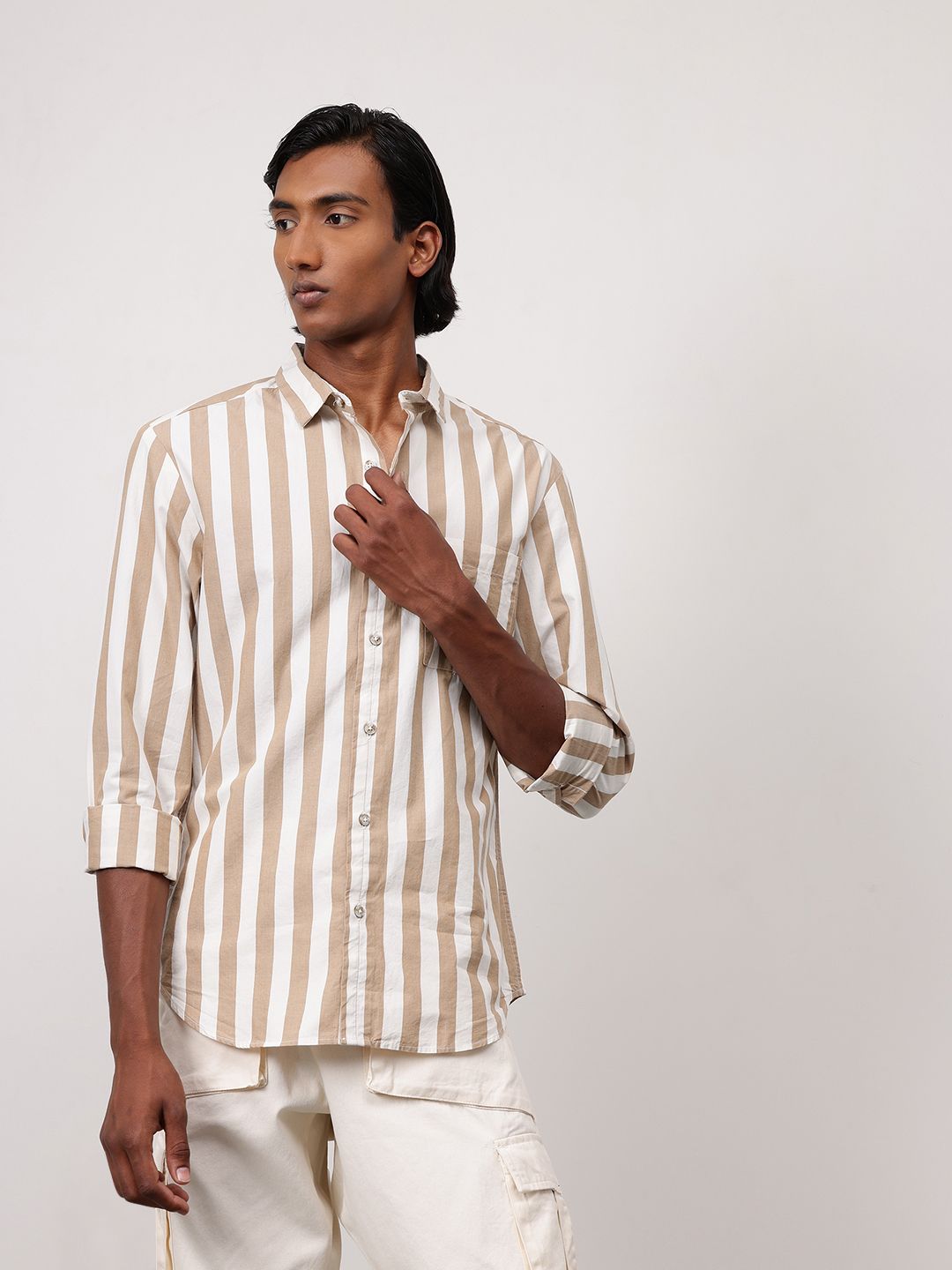 ether Men Classic Pure Cotton Striped Shirt