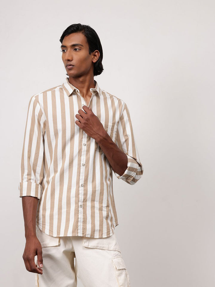 ether Men Classic Pure Cotton Striped Shirt