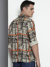 The Indian Garage Co Relaxed Fit Geometric Printed Casual Shirt
