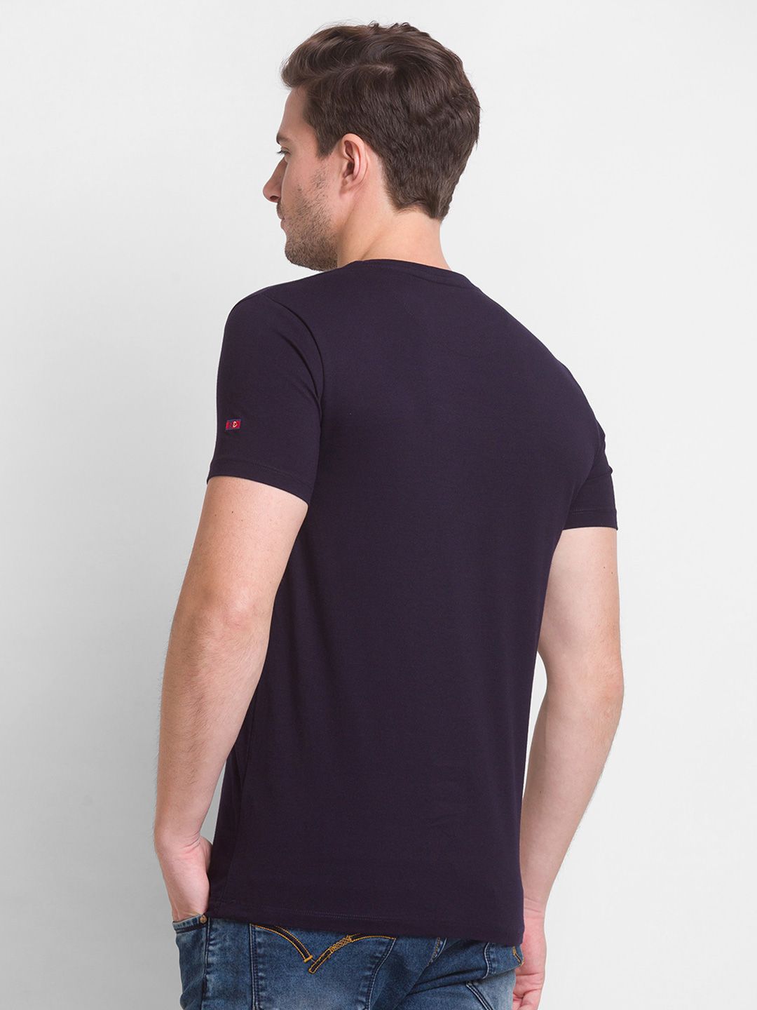 Being Human Men Navy Blue Printed T-shirt