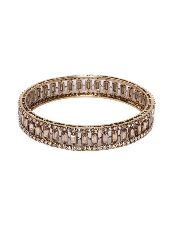 PANASH Set Of 2 Gold-Plated American Diamond Studded Bangles