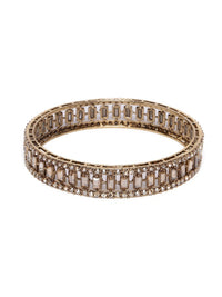 PANASH Set Of 2 Gold-Plated American Diamond Studded Bangles