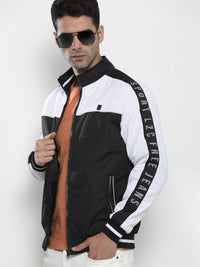 The Indian Garage Co Men Slim Fit Colourblock Zip-Front Bomber Jacket