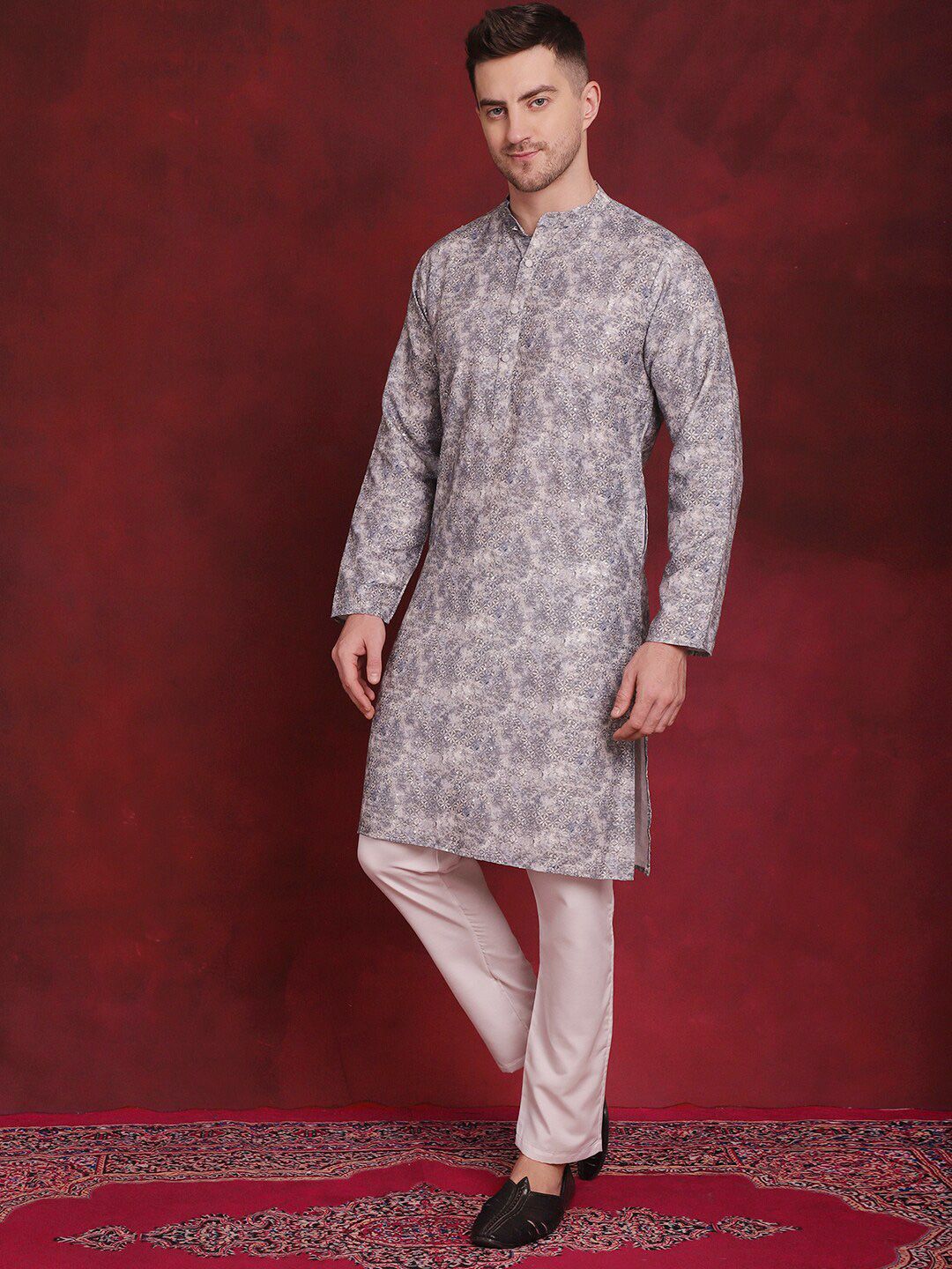 Anouk Floral Printed Regular Cotton Kurta With Pyjamas