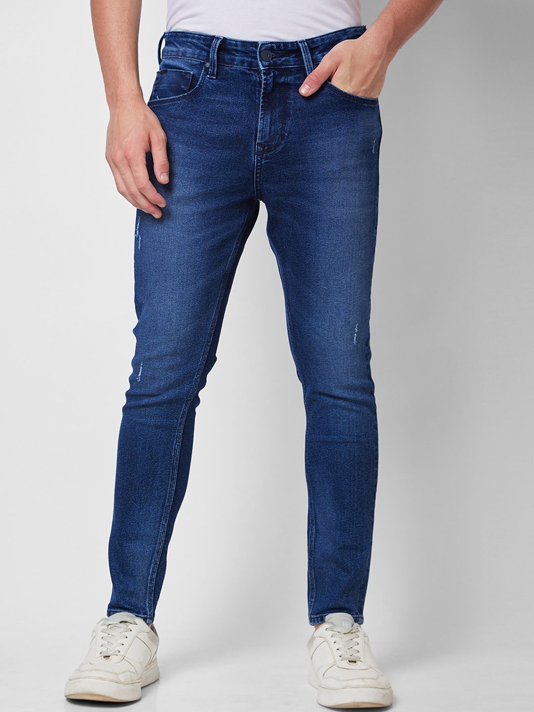 SPYKAR Men Tapered Fit Clean Look Light Fade Mid Rise Cotton Jeans