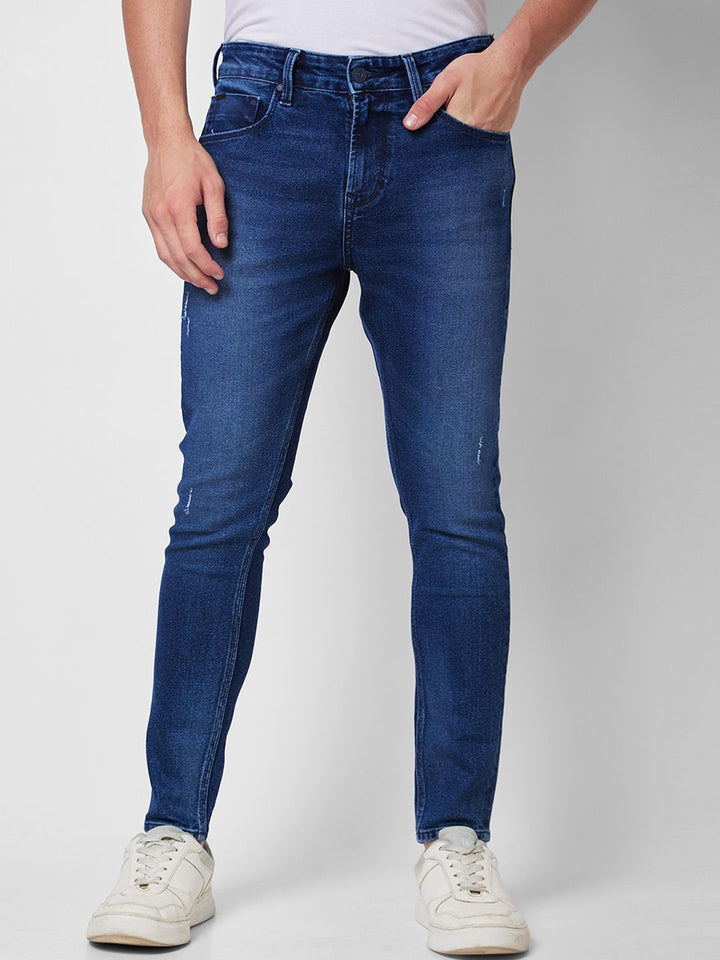 SPYKAR Men Tapered Fit Clean Look Light Fade Mid Rise Cotton Jeans