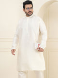 SOJANYA PLUS Size Men Off White Kurta