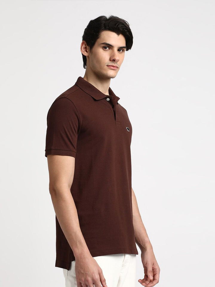 THE BEAR HOUSE Polo Collar Slim Fit Pure Cotton T-shirt