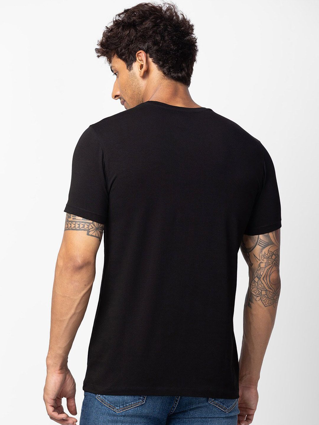 SPYKAR Men Printed Slim Fit Cotton T-shirt