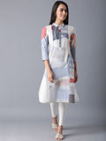 W Women Blue Printed Kurta