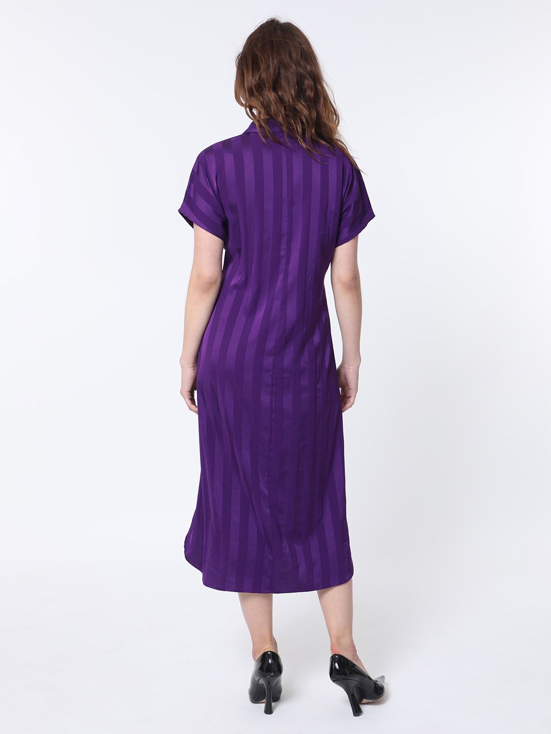 RAREISM Striped A-Line Midi Dress
