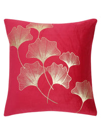 HOSTA HOMES Red & Gold Set of 2 Ethnic Motifs Velvet Square Cushion Covers