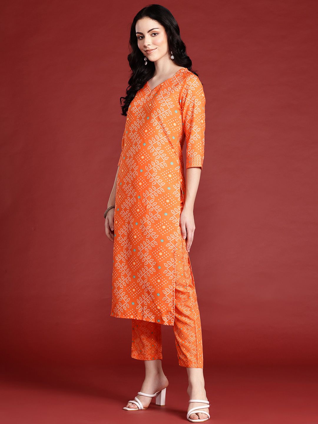 Anouk Ethnic Motifs Printed Regular Kurta With Trousers & With Dupatta