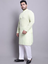 SOJANYA PLUS Plus Size Embroidered Pure Cotton Kurta With Pyjamas & Nehru Jacket
