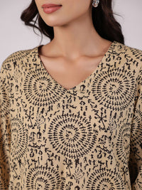 SANSKRUTIHOMES Printed V-Neck Pure Cotton Top With Trouser
