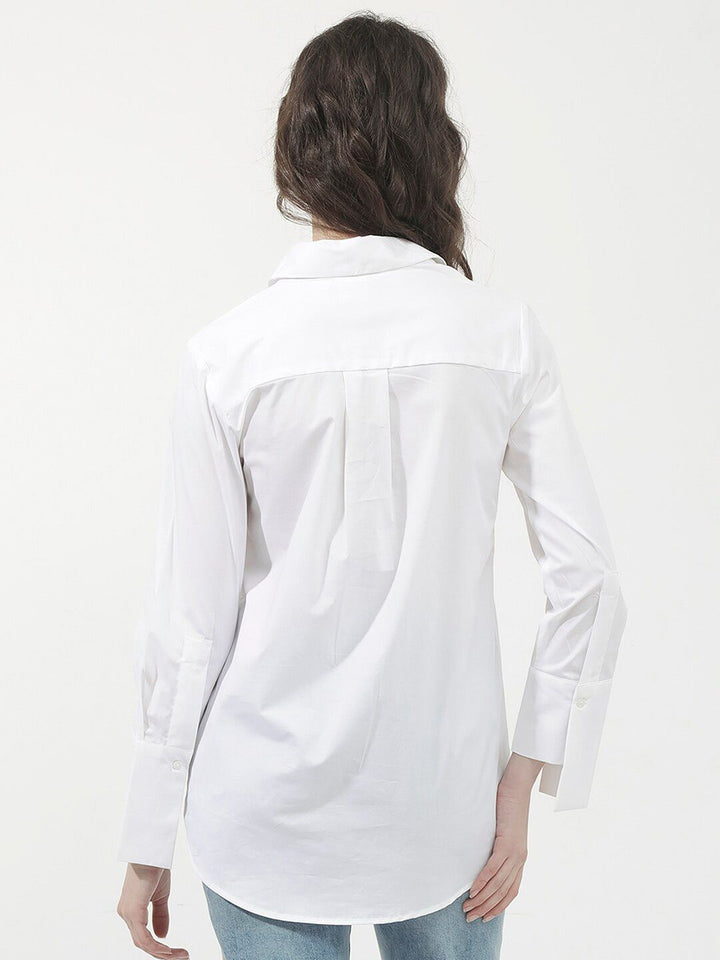 RAREISM Classic Spread Collar Opaque Casual Shirt