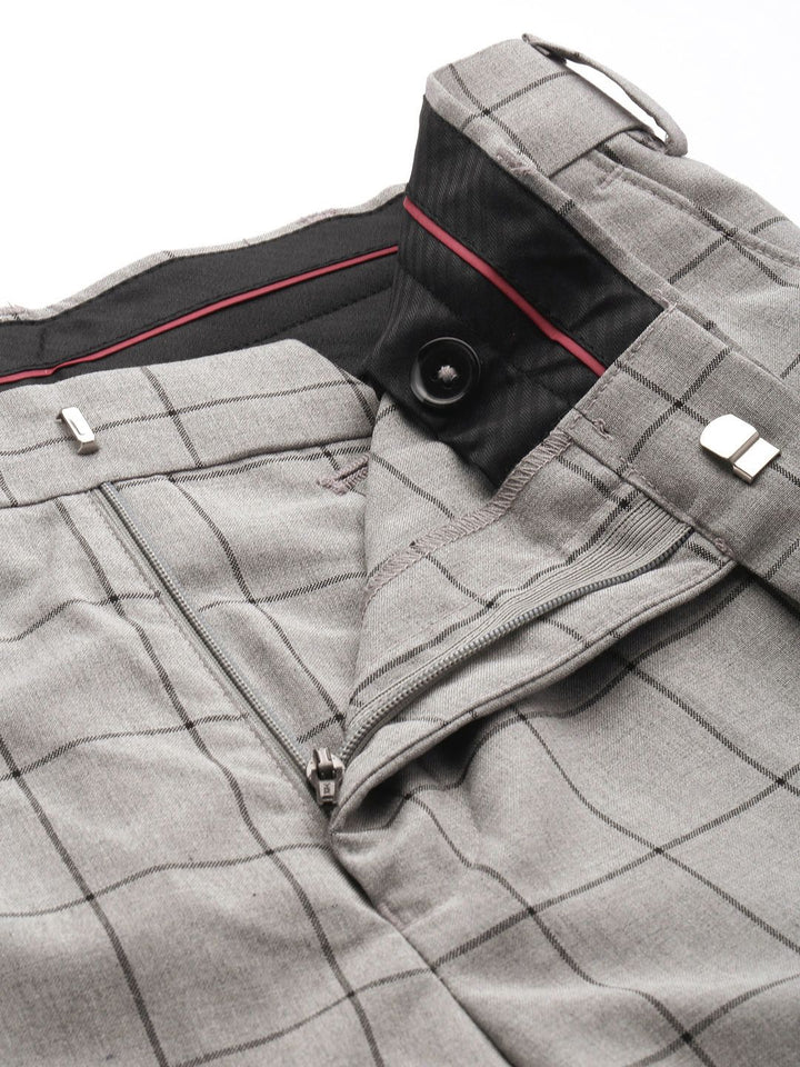 Raymond Men Checked Slim Fit Formal Trousers