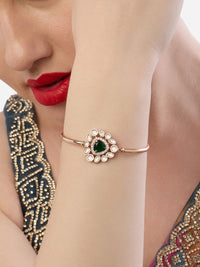 Zaveri Pearls Rose Gold-Plated -Cubic Zirconia Stone Studded Kada Bracelet