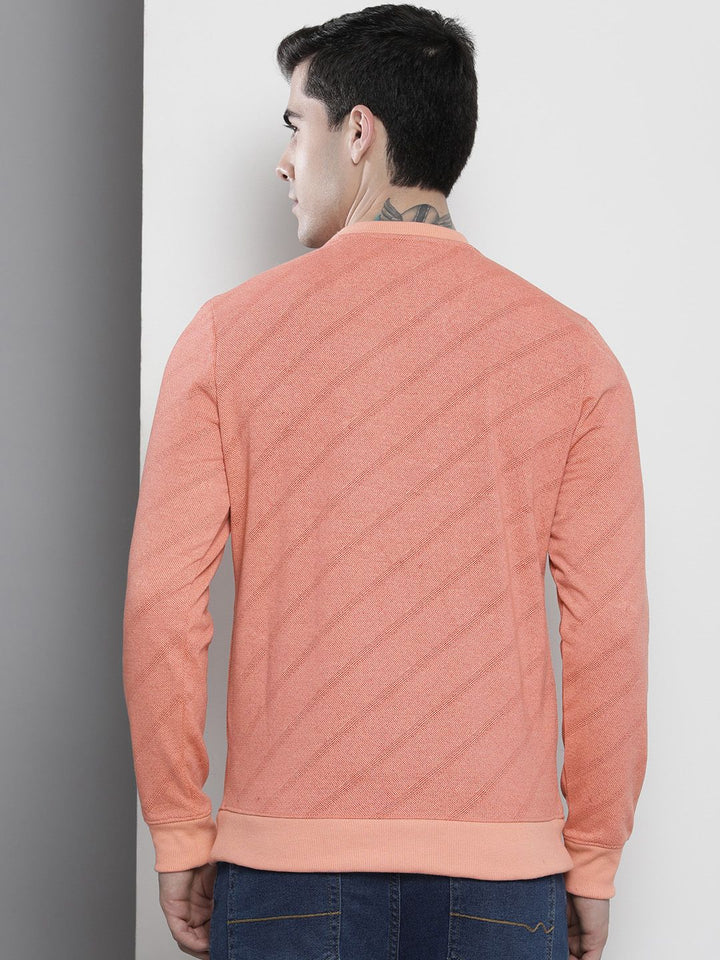 The Indian Garage Co Men Peach-Coloured Printed Sweatshirt